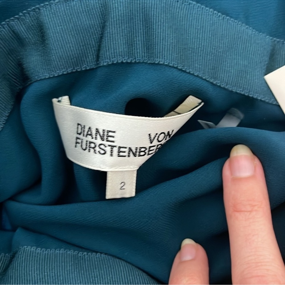 Diane Von Furstenberg Deep Blue Floral Midi Dress - Picture 10 of 11